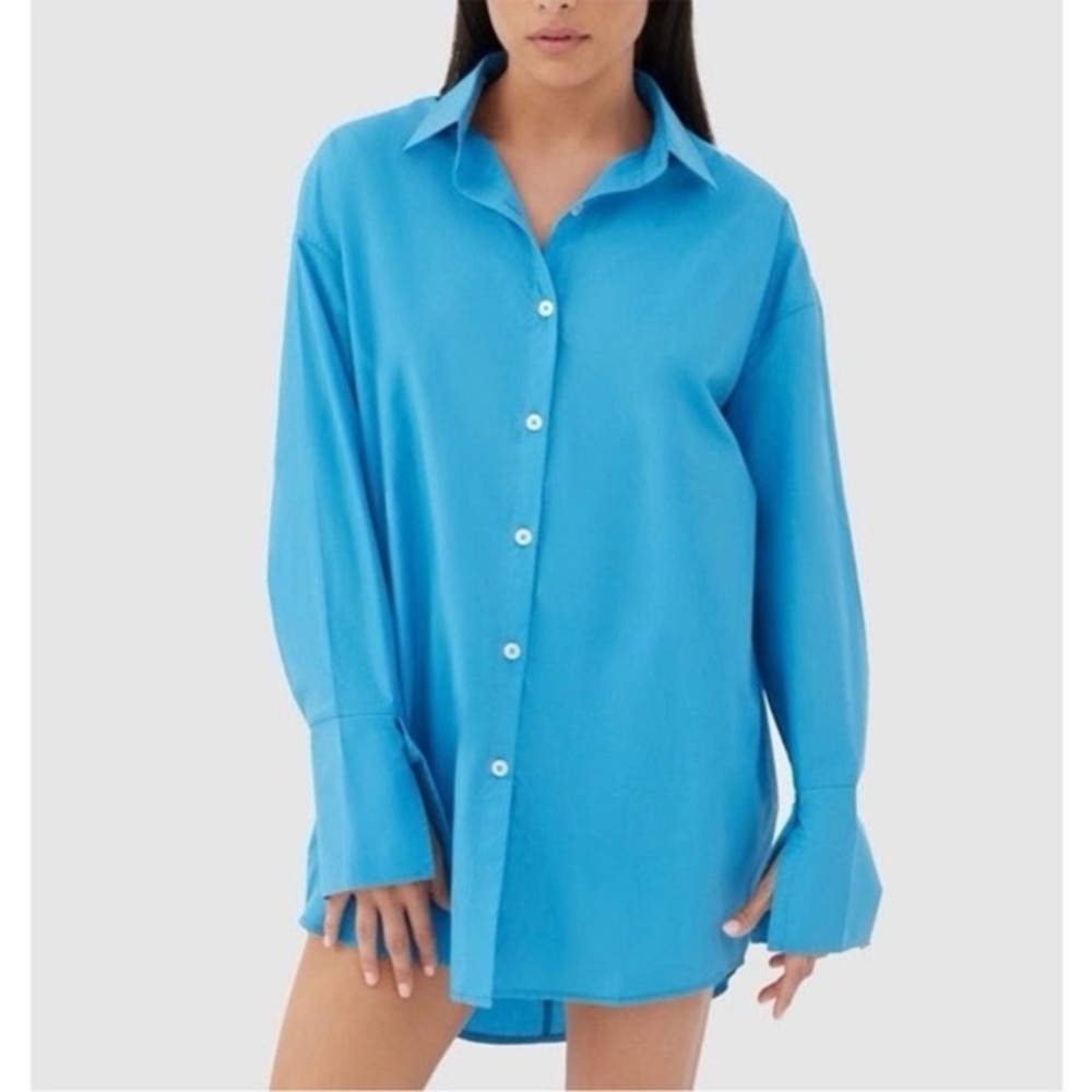 ◾️4th & Reckless Longline Oversized Capri Button Down Elsa Hosk Top Dress